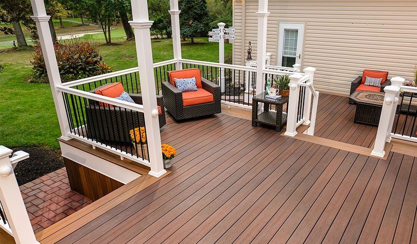 Finished custom deck build with railing